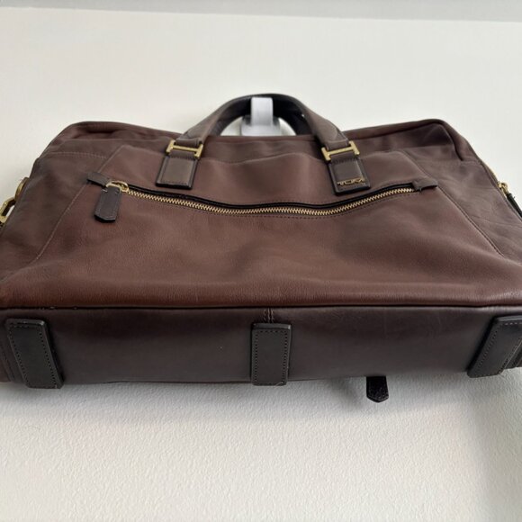 $1050 Tumi Beacon Hill Laptop Tan Brown Leather Briefcase Bag - Picture 7 of 13
